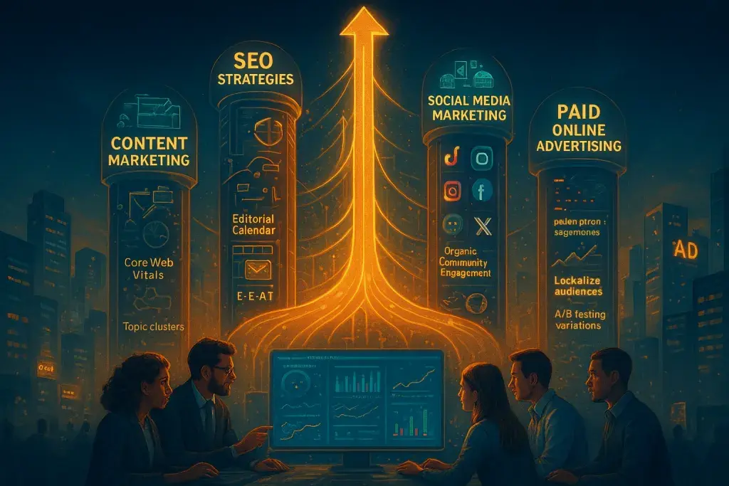 Effective Digital Marketing: Integrating SEO Strategies, Content Marketing, and Social Media Advertising for Online Success